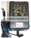 HEC LT AD-41090800 AC ADAPTER 9VDC 800mA USED -(+) 2x5.5mm ROUND - Click Image to Close